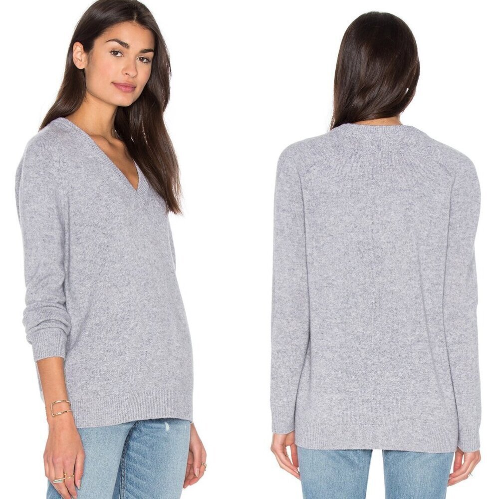 Vince Grey Wool Cashmere V-Neck Sweater 22012
